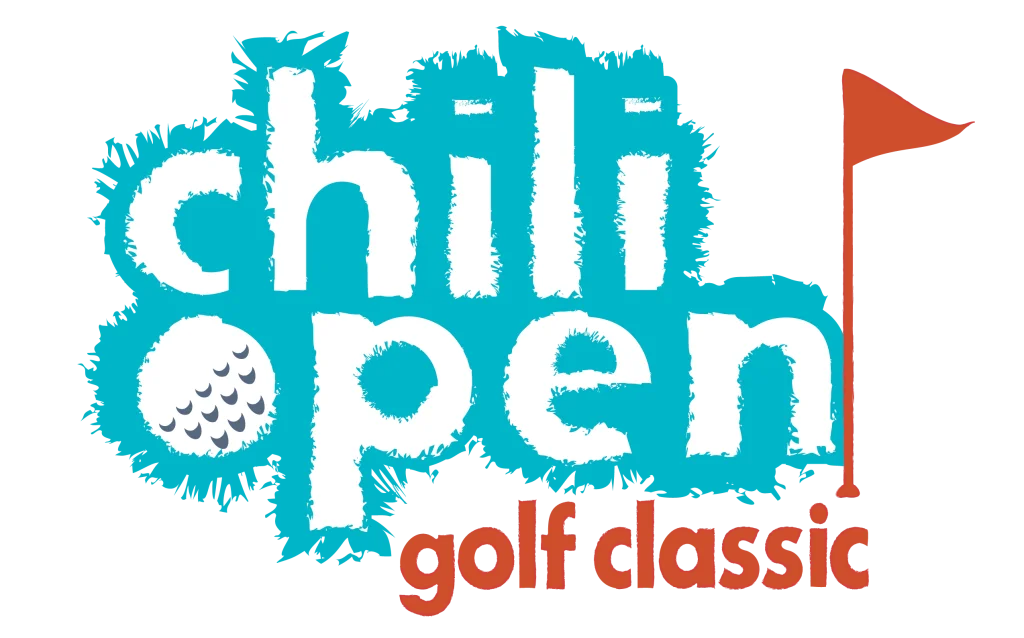 Chili golf open logo with red golf flag