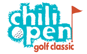 Chili golf open logo with red golf flag