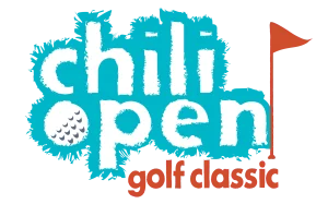 Chili golf open logo with red golf flag